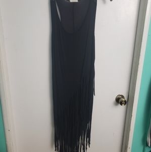Women's black fringe shirt